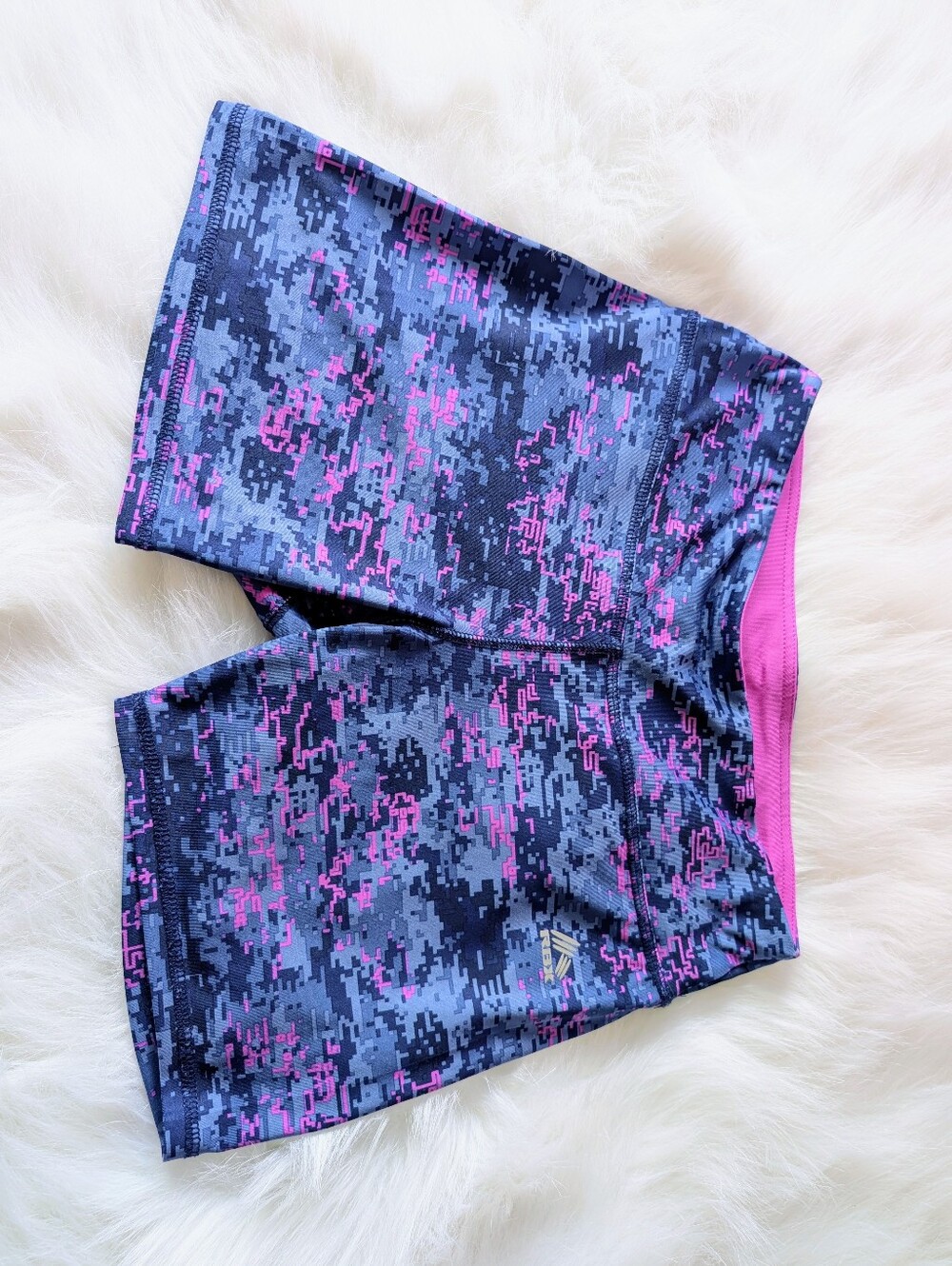 Reebok Women's Active Shorts, Blue Purple, Medium, Mid Rise